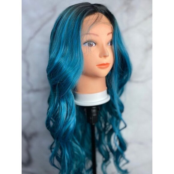 Ombre Blue Wig,Lace Front Wig - Picture 5 of 7